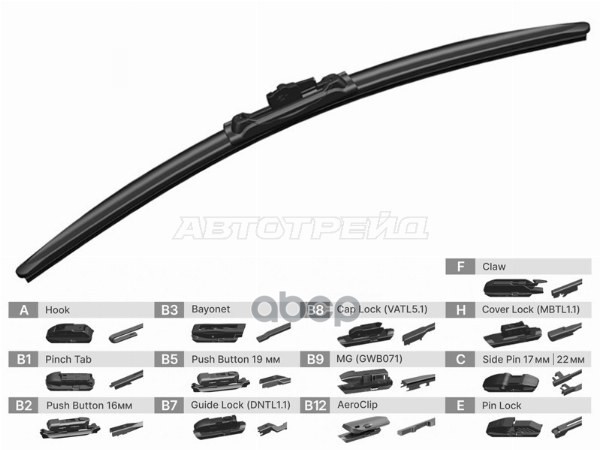 Щетка стеклоочистителя (Бескаркасная/ 19 (475мм)) Sat арт. ST-190-0019