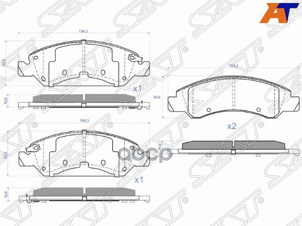 Колодки тормозные (Спереди) Chevrolet Tahoe 06-21 / Cadillac Escalade 06-21 Sat арт. ST-19157524