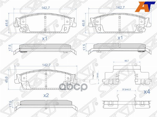 Колодки тормозные (Сзади) Chevrolet Tahoe 06-21 / Cadillac Escalade 06-21 Sat арт. ST-19159252