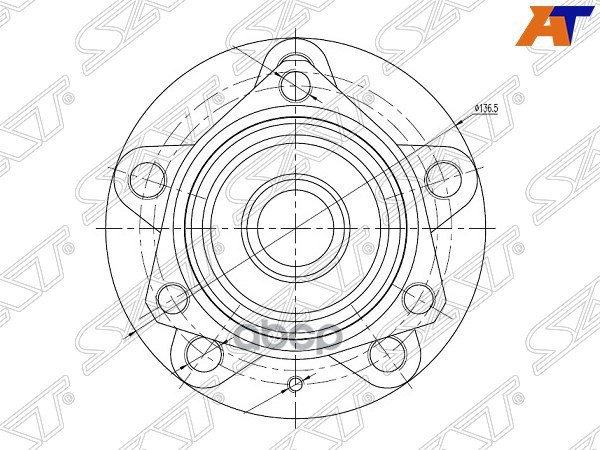 Ступичный узел перед/зад AUDI A3 03-13/SKODA OCTAVIA 04-/YETI 10-/VW GOLF 03-08 Sat арт. ST-1K0498621
