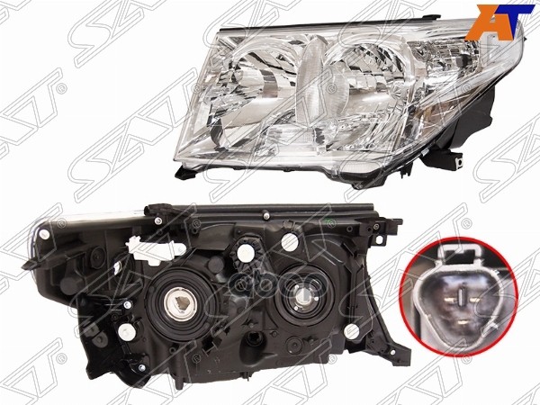 Фара Toyota Land Cruiser (J200) 07-12 (Слева/ Галоген/ под электрокорректор) Sat арт. ST-212-11M1L-LD-E