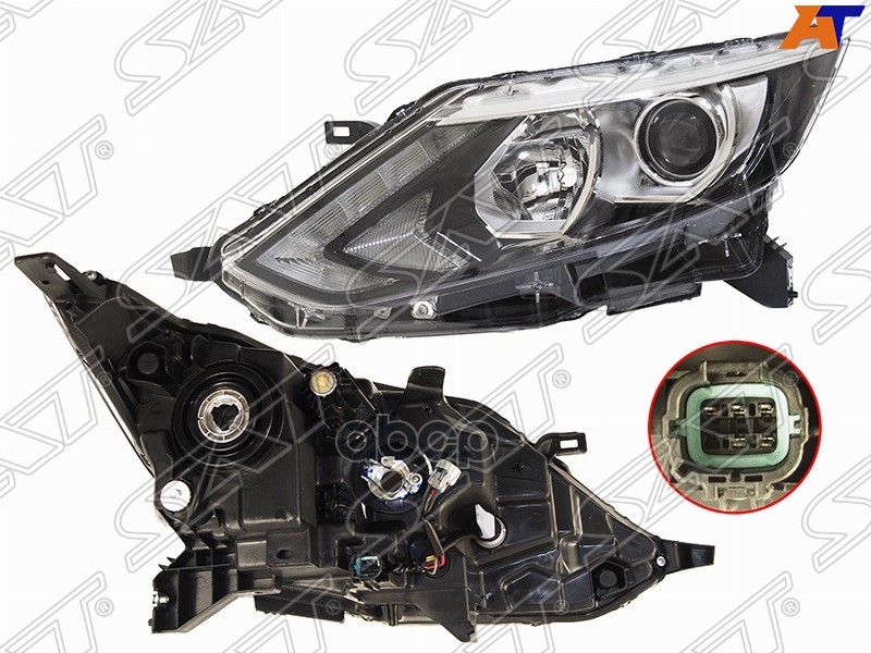 Фара Nissan Qashqai 13-19 (Слева/ Галоген/ ДХО/ С электрокорректором) Sat арт. ST-215-11G9L-LDEM2