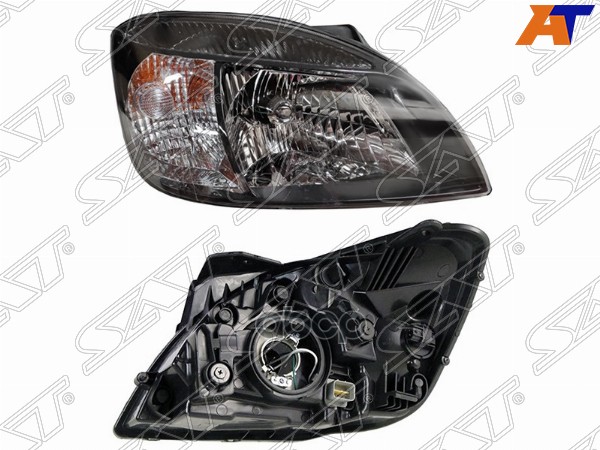 Фара Kia Rio 05-11 (Справа/ Галоген/ Ручная регулировка/ Чёрная) Sat арт. ST-223-1123R-LEMN2