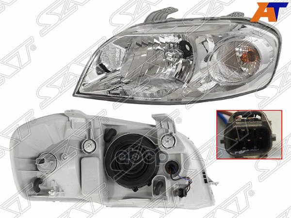 Фара Chevrolet Aveo 05-11 / Daewoo Gentra 05-11 (Слева/ 4D SED/ под электрокорректор) Sat арт. ST-235-1104L-EM