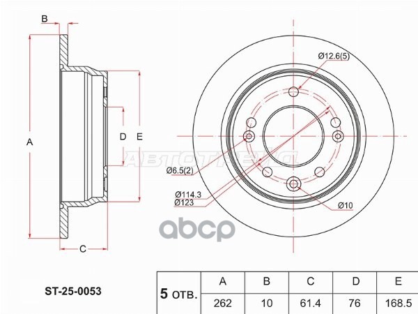 Диск тормозной (Сзади) JAC S5 18- Sat арт. ST-25-0053