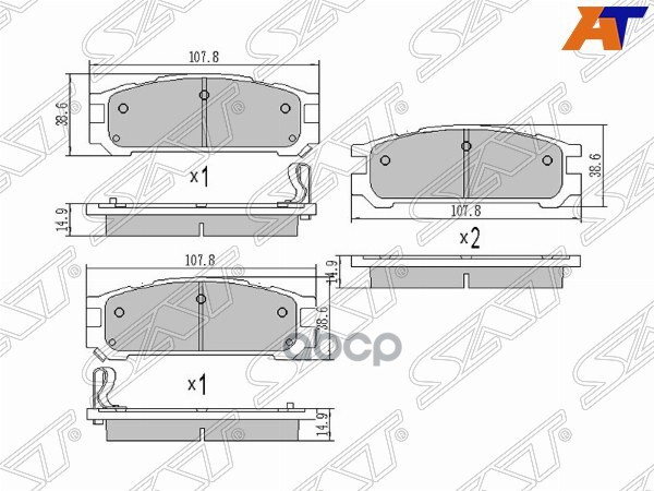 Колодки тормозные (Сзади) Subaru Impreza 92-00 / Legacy 89-03 Sat арт. ST-26296-AA060