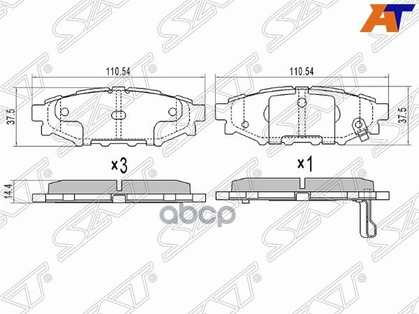 Колодки тормозные (Сзади) Subaru Forester 07-21 / Impreza 07-16 Sat арт. ST-26696-AG030
