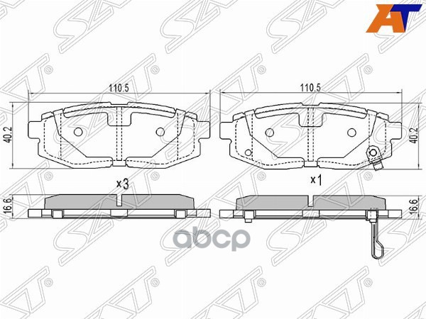 Колодки тормозные (Сзади) Subaru Impreza 07-12 / Legacy 09-15 Sat арт. ST-26696-XA010