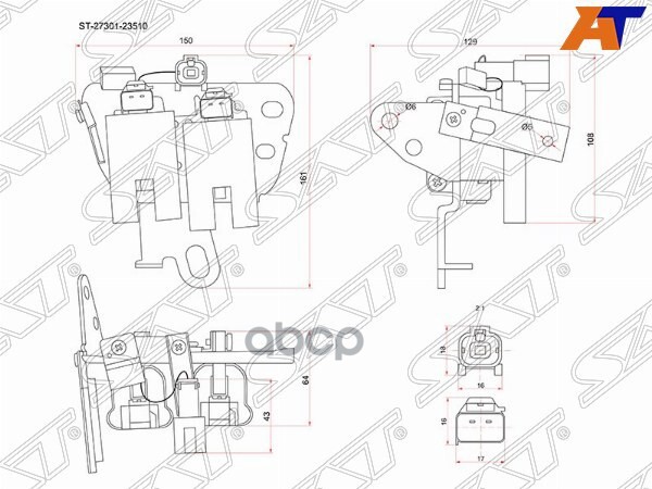 Катушка зажигания HYUNDAI ELANTRA/I30 08-12 Sat арт. ST-27301-23510
