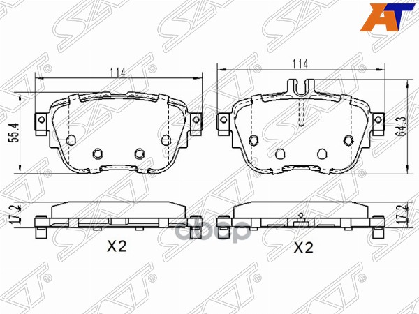 Колодки тормозные (Сзади) Mercedes-Benz E-Class 16-23 Sat арт. ST-28-0002
