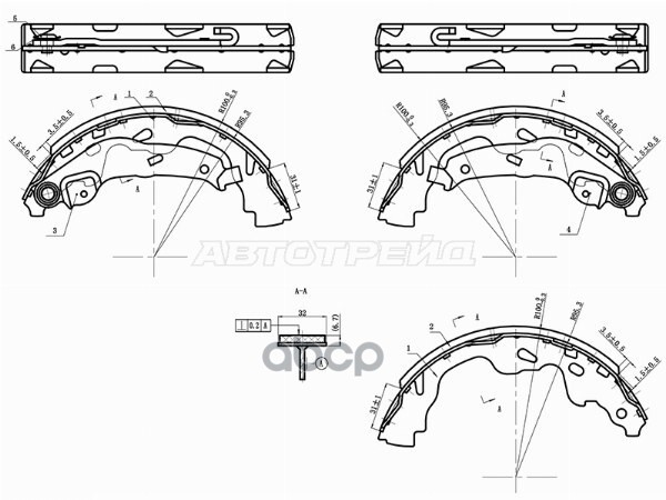 Колодки тормозные барабанные Citroen Xsara 97-06 / Suzuki Splash 08-15 Sat арт. ST-28-0040