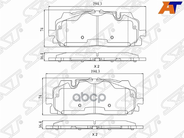 Колодки тормозные (Спереди) Audi A4 15- / A5 16- / Q5 16- / Q7 15- / Volkswagen Touareg 18- / Audi R Sat арт. ST-28-0066