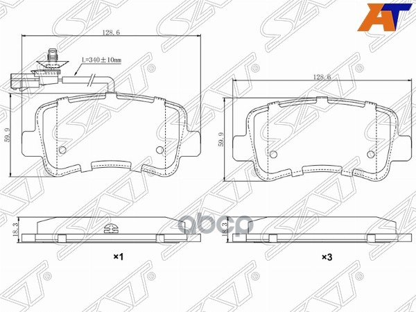 Колодки тормозные (Сзади) Nissan AD 06-16 / Renault Master 10- Sat арт. ST-28-0085