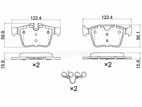 Колодки тормозные (Сзади) Volvo S60 18- / XC60 17-22 Sat арт. ST-28-0139