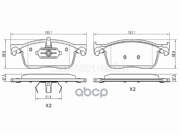 Колодки тормозные (Спереди) Citroen Jumpy 16- / Peugeot Expert 16- Sat арт. ST-28-0147