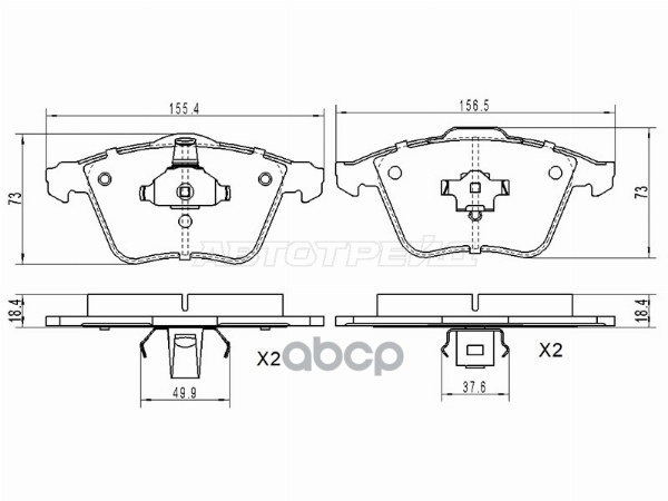 Колодки тормозные (Спереди) Ford Focus 04-11 / Mazda 3 06-13 / Ford C-MAX 03-10 Sat арт. ST-28-0155