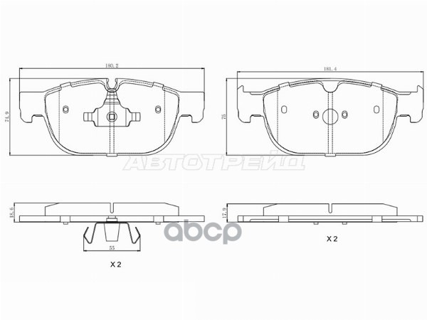 Колодки тормозные (Спереди) Volvo S60 18- / XC60 17-22 Sat арт. ST-28-0232