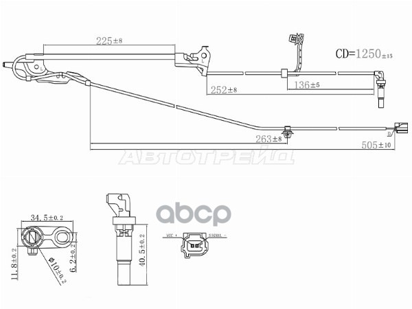 Датчик ABS Toyota Camry (XV70) 17-23 / Camry USA 17-24 (Спереди/ Слева) Sat арт. ST-31-0101