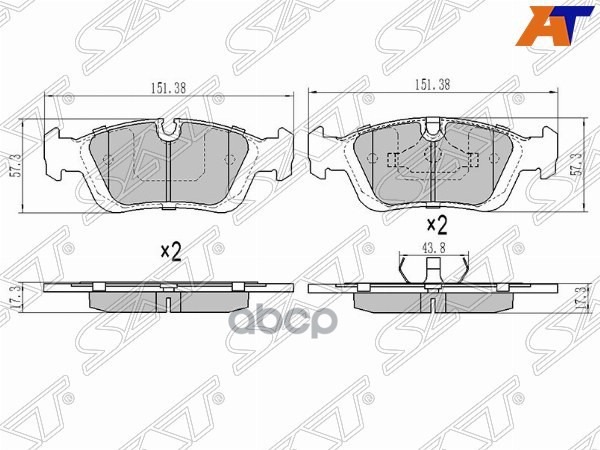 Колодки тормозные (Спереди) BMW 3-Series 90-06 Sat арт. ST-34116761244