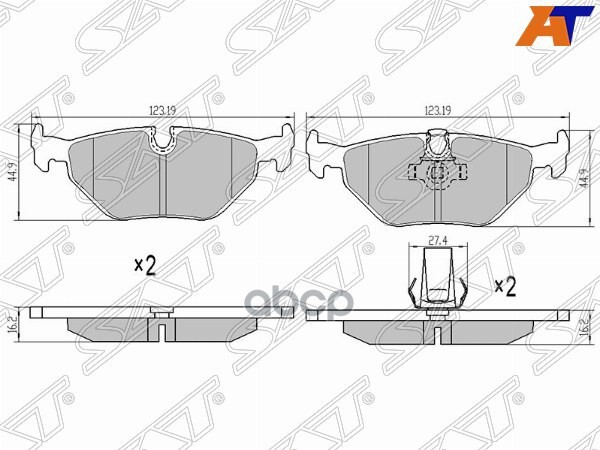 Колодки тормозные (Сзади) BMW 3-Series 90-00 / 5-Series 95-04 / Mercedes-Benz C-Class 93-01 / E-Clas Sat арт. ST-34216761281