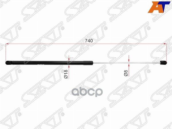 Амортизатор капота Skoda Superb 02-08 (Справа=Слева) Sat арт. ST-3U0823359