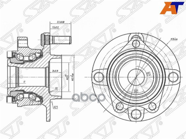Ступичный узел перед NISSAN NV200/NV200 VANETTE 10- (в сборе) Sat арт. ST-40202-JX00A