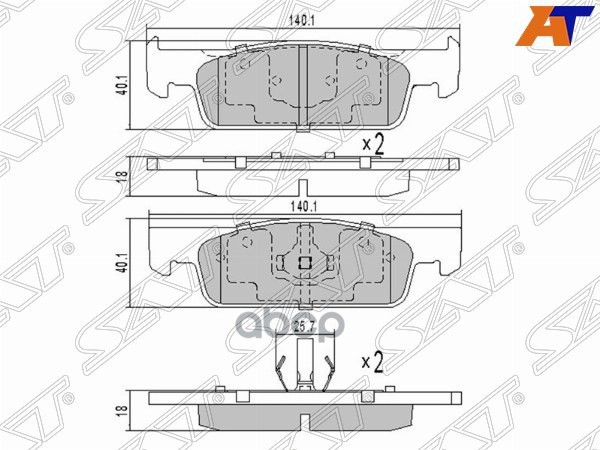 Колодки тормозные (Спереди) Renault Logan 09-22 / Sandero 14-18 Sat арт. ST-410602581R