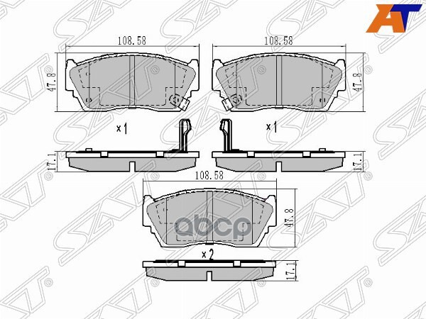Колодки тормозные (Спереди) Nissan AD 90-99 / Sunny 90-00 Sat арт. ST-41060-50Y90
