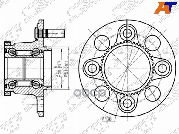 Ступичный узел задн. HONDA CIVIC ES1,EU1 00- (барабан) Sat арт. ST-42200-S5A-008