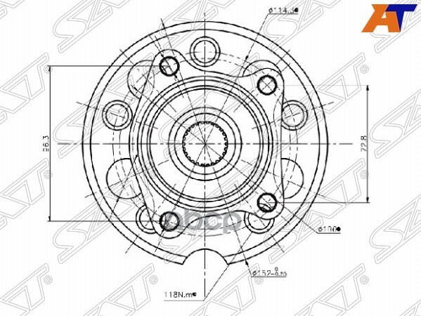 Ступичный узел задн. TOYOTA RAV4 ACA2# 00- 4WD Sat арт. ST-42410-42020