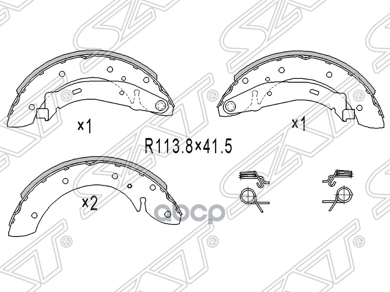 Колодки тормозные барабанные Citroen Berlingo 96-22 / Peugeot Partner 08-12 Sat арт. ST-4241L6