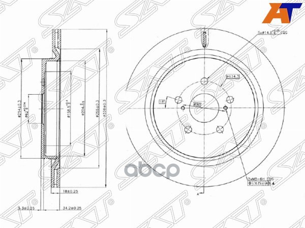 Диск тормозной (Сзади) Lexus RX 15-19 Sat арт. ST-42431-48090