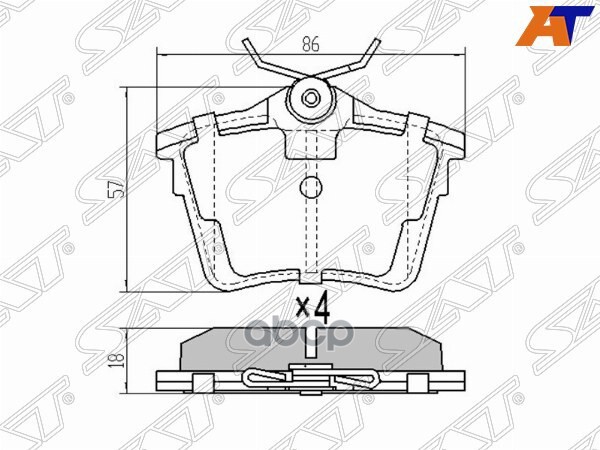 Колодки тормозные (Сзади) Citroen C5 08-17 / C1 05-08 Sat арт. ST-425326