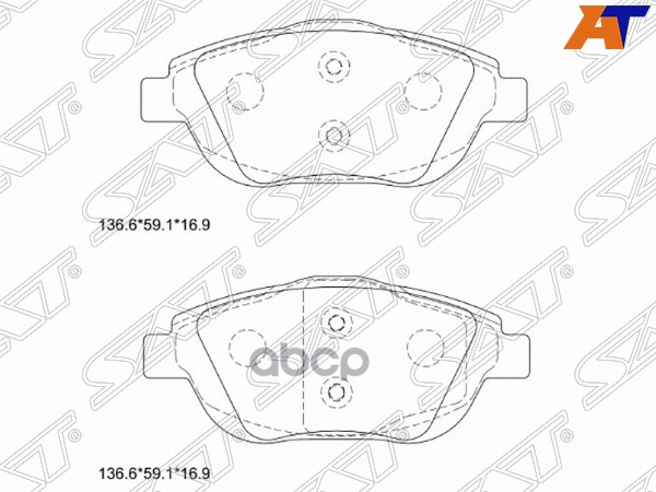 Колодки тормозные (Спереди) Opel Corsa 19- / Citroen C3 09- Sat арт. ST-425431