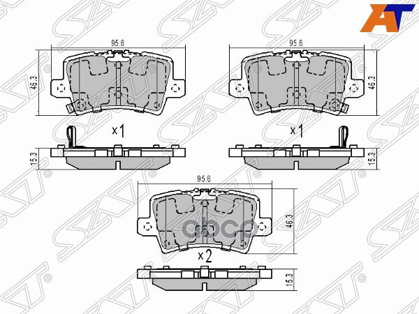 Колодки тормозные (Сзади) Honda Civic 05-15 Sat арт. ST-43022-SMG-E03