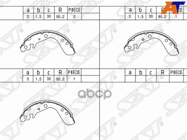 Колодки тормозные барабанные Honda Fit 01-13 / Fit Aria 02-09 Sat арт. ST-43153-SAA-004