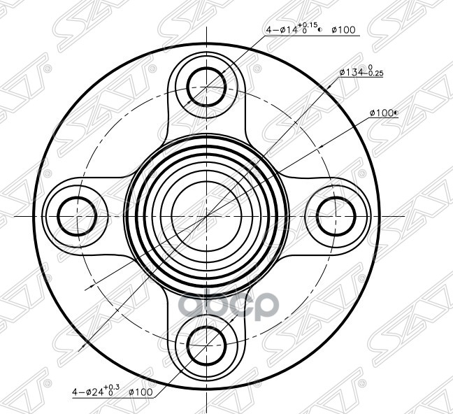 Ступичный узел Nissan March 97-02 / Cube 98-00 (Справа=Слева/ Сзади) Sat арт. ST-43200-2U500