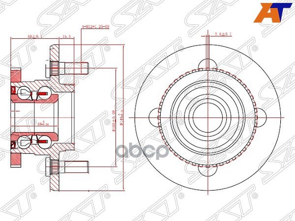 Ступичный узел Nissan AD 90-08 / Sunny 90-00 (Справа=Слева/ Сзади) Sat арт. ST-43200-73R08