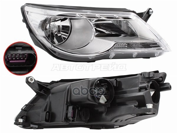 Фара Volkswagen Tiguan 06-11 (Справа/ Галоген/ С электрокорректором) Sat арт. ST-441-11C1RMLDEMN