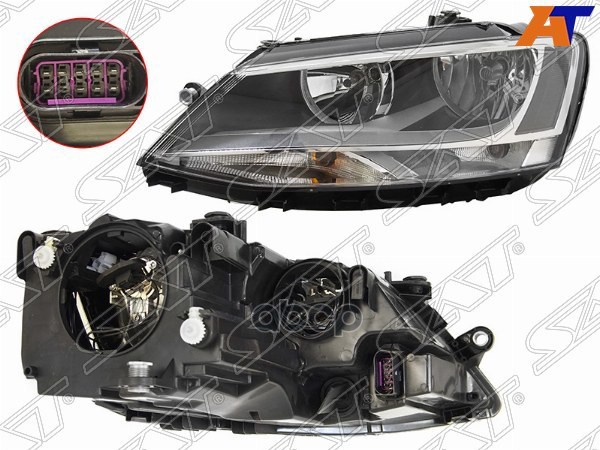 Фара Volkswagen Jetta 10-19 (Слева/ Галоген/ С электрокорректором) Sat арт. ST-441-11G6L