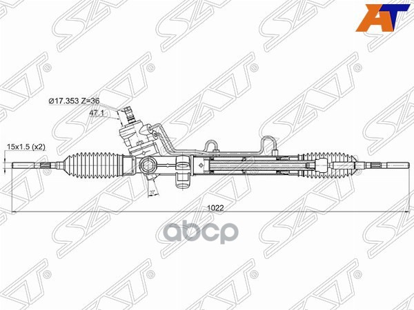 Рейка рулевая Toyota CARINA E 92- LHD Sat арт. ST-44250-20580
