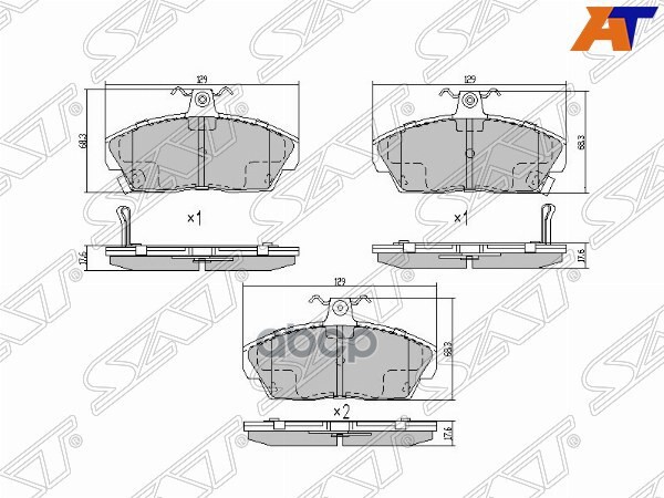 Колодки тормозные (Спереди) Honda Civic 95-03 Sat арт. ST-45022-S74-E50