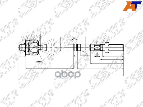 Тяга рулевая TOYOTA RAV4 05-/HARRIER 13-20/RUSH 17-/LEXUS NX 14-18 LH=RH Sat арт. ST-45503-0R030