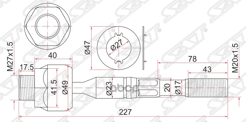 Рулевая тяга Toyota Land Cruiser (J100) 98-07 / Lexus LX 98-07 Sat арт. ST-45503-69025