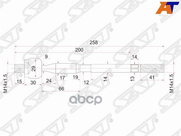 Тяга рулевая TOYOTA PASSO/BB 03- Sat арт. ST-45503-B1020