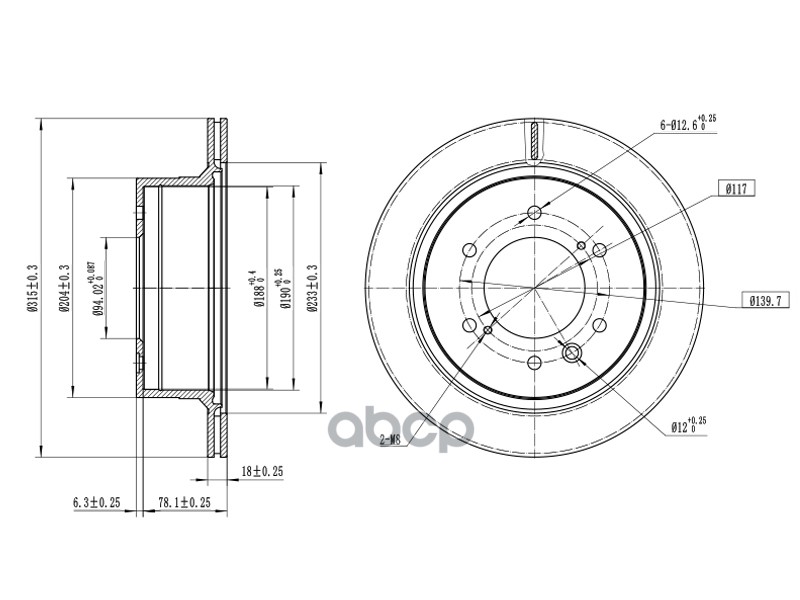 Диск тормозной (Сзади) Mitsubishi Pajero Sport 16- Sat арт. ST-4615A224