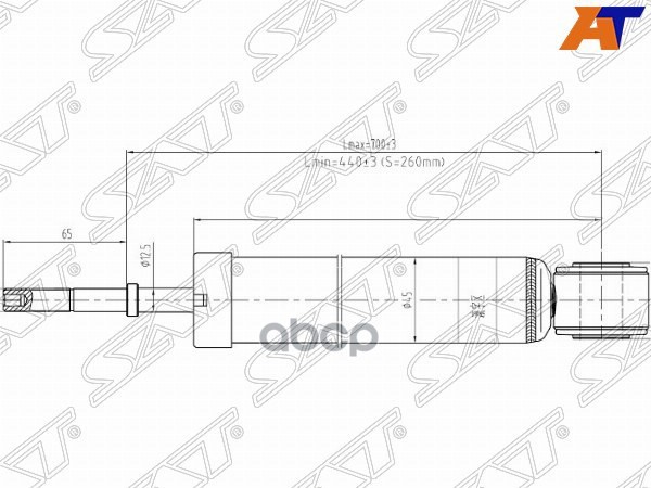 Амортизатор Задний Toyota Picnic/Ipsum/Avensis Verso/ Voxy/Noah 01-09 Lh=Rh Sat арт. ST-48531-49455
