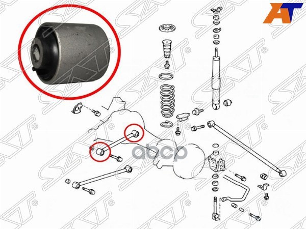 Сайлентблок рычага Toyota Land Cruiser (J100) 98-07 / Lexus LX 98-07 Sat арт. ST-48702-60090