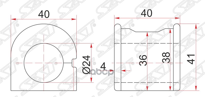 Втулка Стабилизатора Toyota Bb 00-05 / Echo 99-02 / Funcargo 99-05 / Ist 02-07 (Перед/ 24.00) Sat арт. ST-48815-52040
