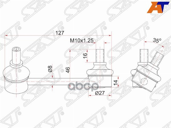 Тяга стабилизатора Toyota Avensis (T250) 03-08 / Caldina 02-07 Sat арт. ST-48840-21010